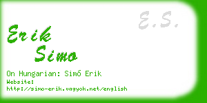 erik simo business card